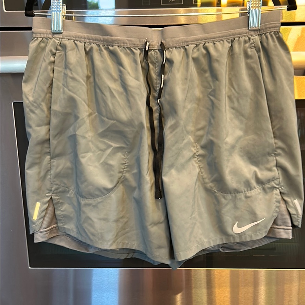 Nike Gray Athletic Running Shorts with Drawstring